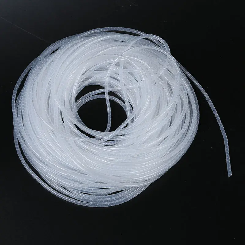 Прозрачный белый 3 мм наружный диаметр 29 м полиэтиленовый спиральный кабель провода обертывание трубки предназначен для разрешения поломок одного/нескольких проводов
