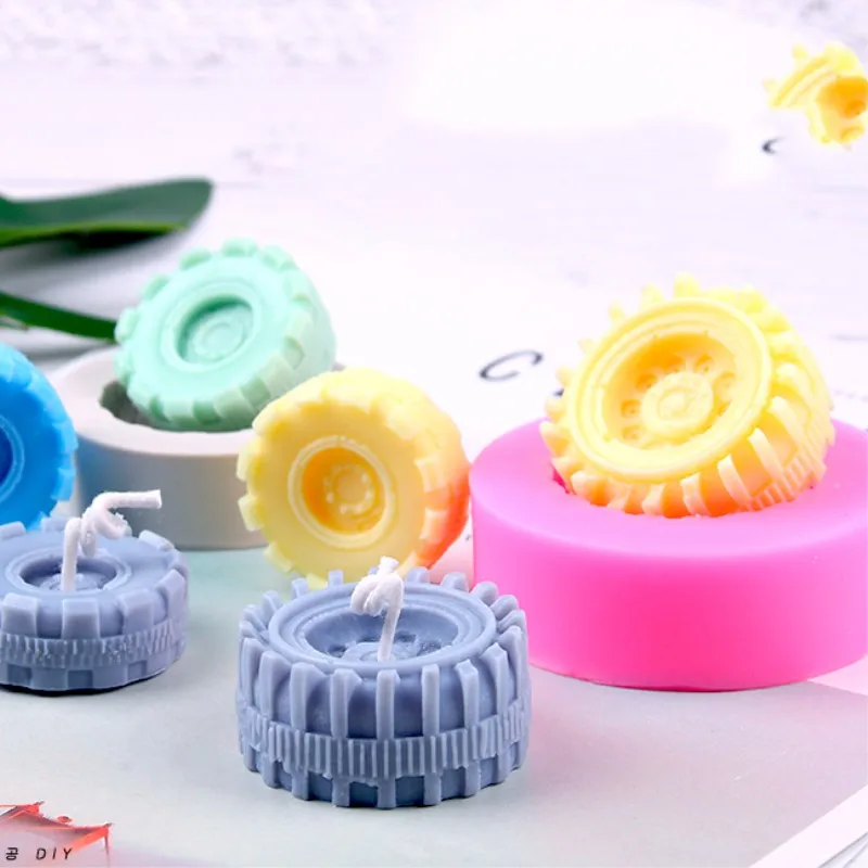 

3D Tyre silicone candle mold DIY car tire Soap mold fondant cake mold chocolate fudge tool Resin Clay Candle Molds