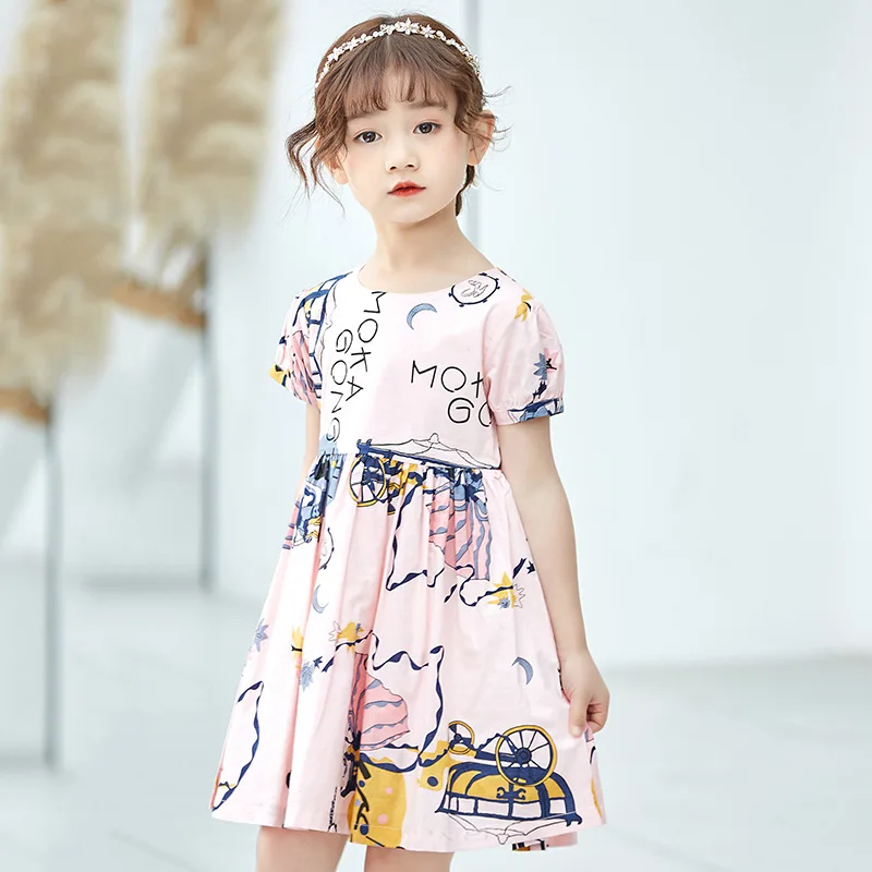 

Girls Dress Summer Child Clothes Short Sleeve Long One-piece Princess Dress 2019 Embroidery Girls Dress Tulle Children Costume