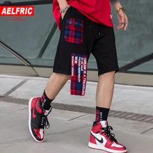 AELFRIC подвижные патч дизайнерские шорты для мужчин Мода Harajuku хлопок хип хоп до колена шорты летние клетчатые повседневные уличные