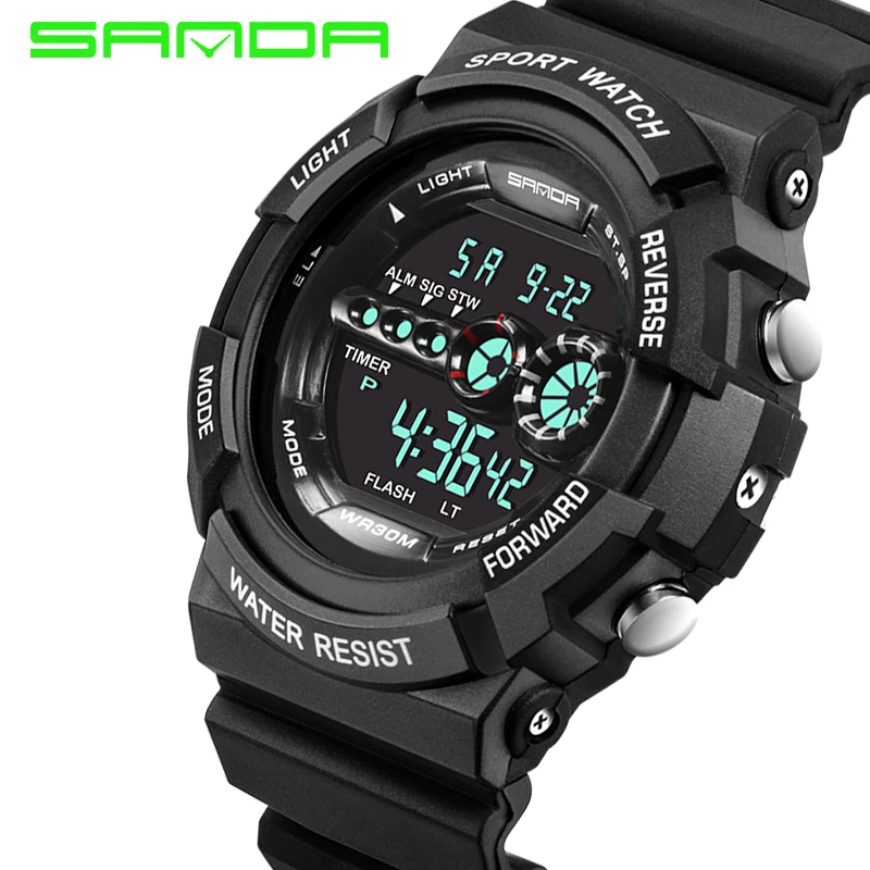 SANDA 320 мужские водонепроницаемые спортивные часы цифровые часы лучший бренд класса люкс Erkek Kol Saati модный будильник Relogio Masculino