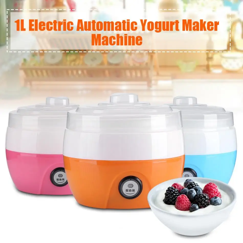 Электрический автоматический Йогуртница машина 220 в 1л йогурт DIY инструмент пластиковый контейнер Kithchen бытовая техника