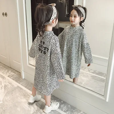 

prinsessenjurken meisjes plus size dress leopard print 2019 spring long sleeve children clothing 12 years old