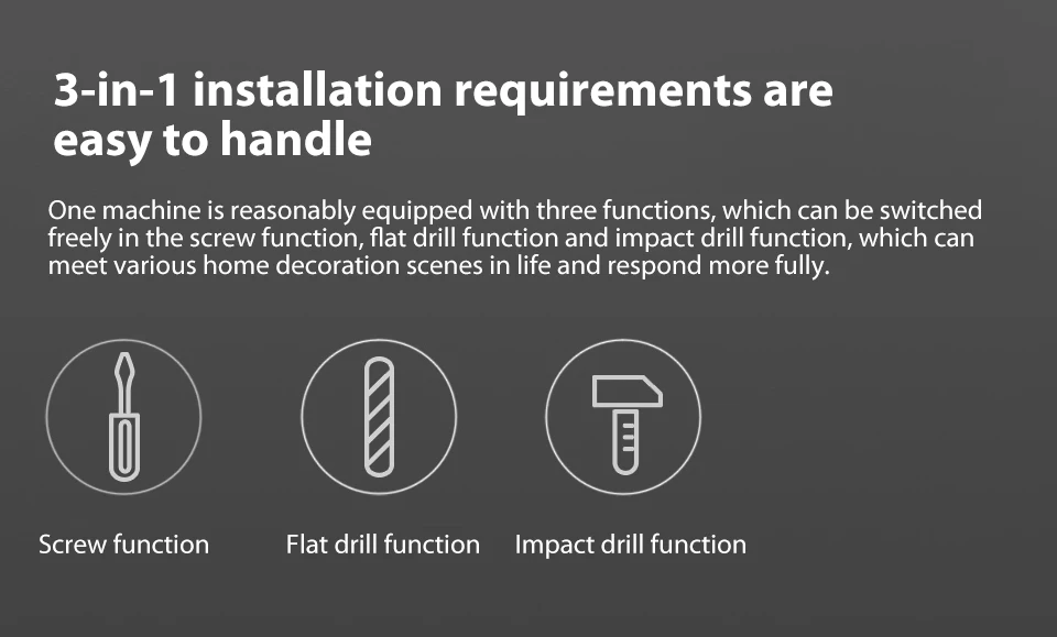 Xiaomi Mijia Tonfon Wireless Electric Cordless Drill Impact Power Driver 12V 1200mAh Battery 2-Speed EU Adapter (5)