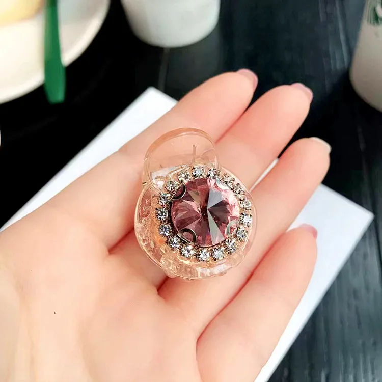 Elegance Crystal Hair Accessories For Girls Flower Hair Claws Cycle Shaped Hairpin Handmade Hair Clips