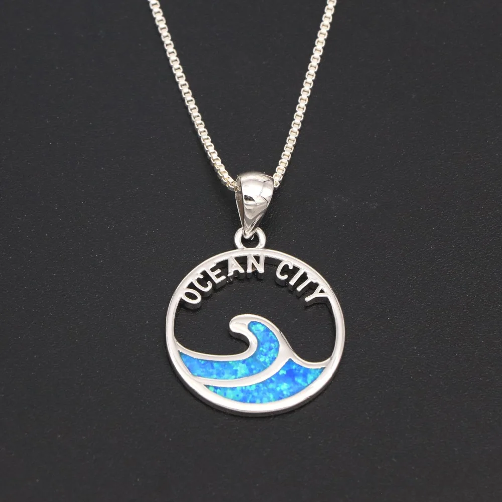 

JLP1723 Wavy Opal Pendant Necklace Fashion Jewelry