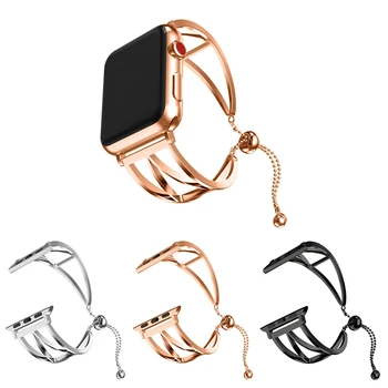 

Watch Band Strap Hollow-out Stainless Steel Wristband Wristwatch Bands Replacement Accessories for Apple Generation 1/2/3 4