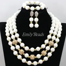 Красивая африканская бижутерия комплект Искусственные коралловые бусины ожерелье, набор в нигерийском стиле свадебное ожерелье набор CJ626