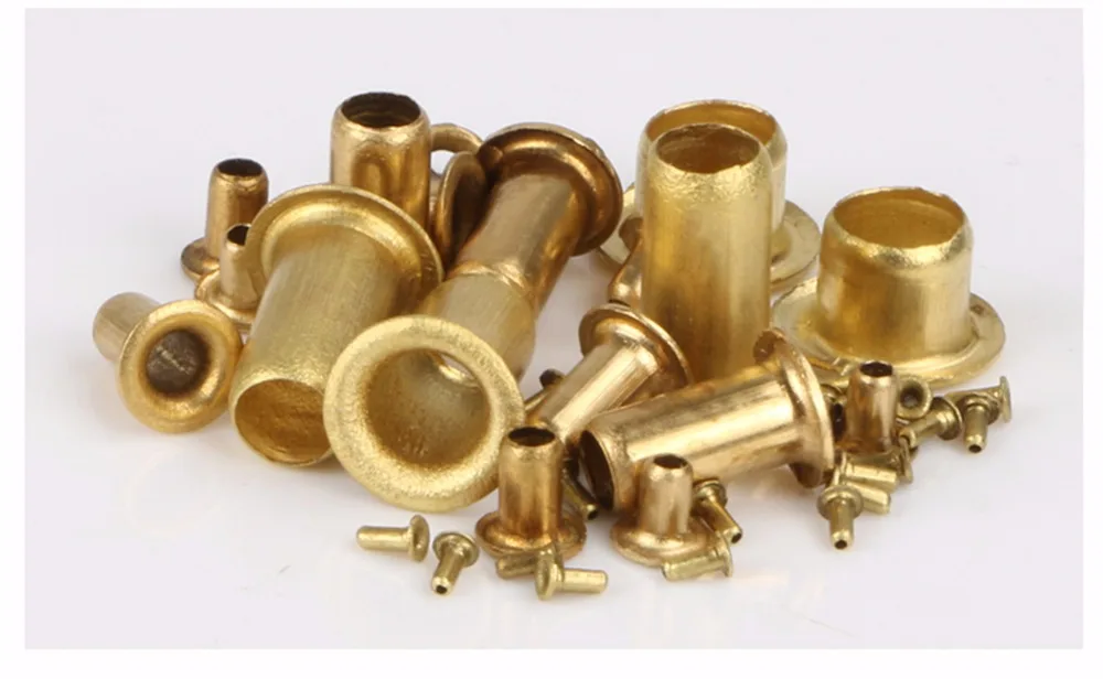 

500/1000pcs M2.5*5mm Brass Eyelet Rivet Nut Copper Through Hole Rivets Hollow Grommet