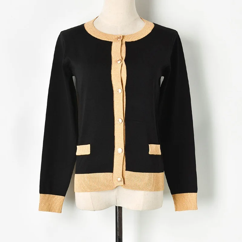 

Designer Runway Women 2019 Summer Autumn Sweater Buttons Vintage O-neck Coats Cardigan Knitted Patchwork High Street Outwear
