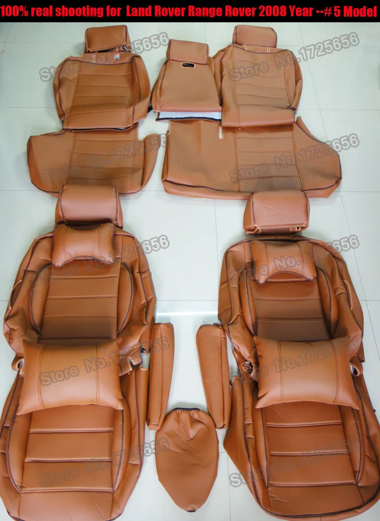 AutoDecorun пользовательские кожаная обивка из ПВХ сиденье для Land Rover Range Rover автомобильные чехлы на сиденья комплекты подушки опоры протектор Аксессуары