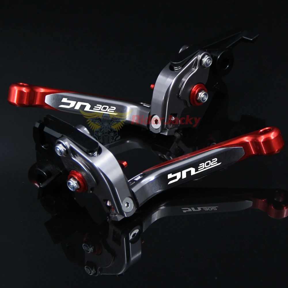 Vermelho plus bn Titânio para Benelli Alavancas de Freio de Embreagem Logotipo Bn302 302 2015 2016 Cnc Dobrável Extensíveis da Motocicleta 17 bn 302 2015-2016 cnc folding extensíveis alavancas