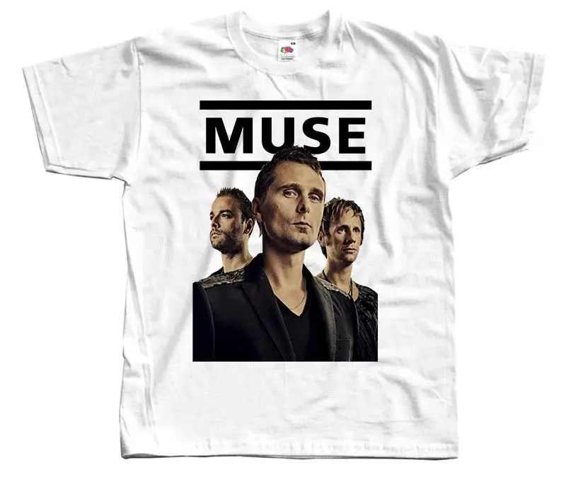 MUSE V7 Мэтью Беллами группа ФОТО футболка прямой печати (белый) S 3XL модные футболки