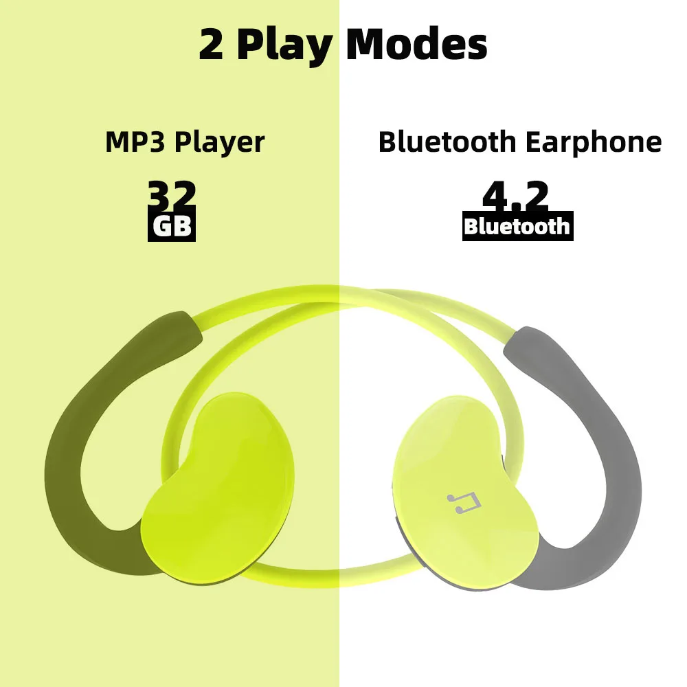  Ralyin 32GB mp3 bluetooth earphone 10 hours playtime IPX6 water-resistant wireless earphone bluetoo