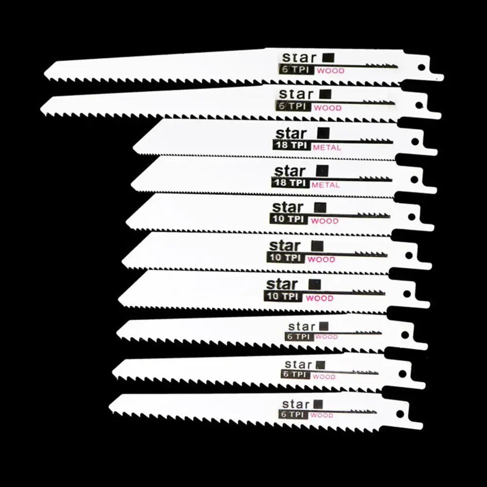 

10pcs/set Reciprocating Saw Blade Multi Cutting Jig Saw Blades For Metal Wood Cutter Tools Accessories