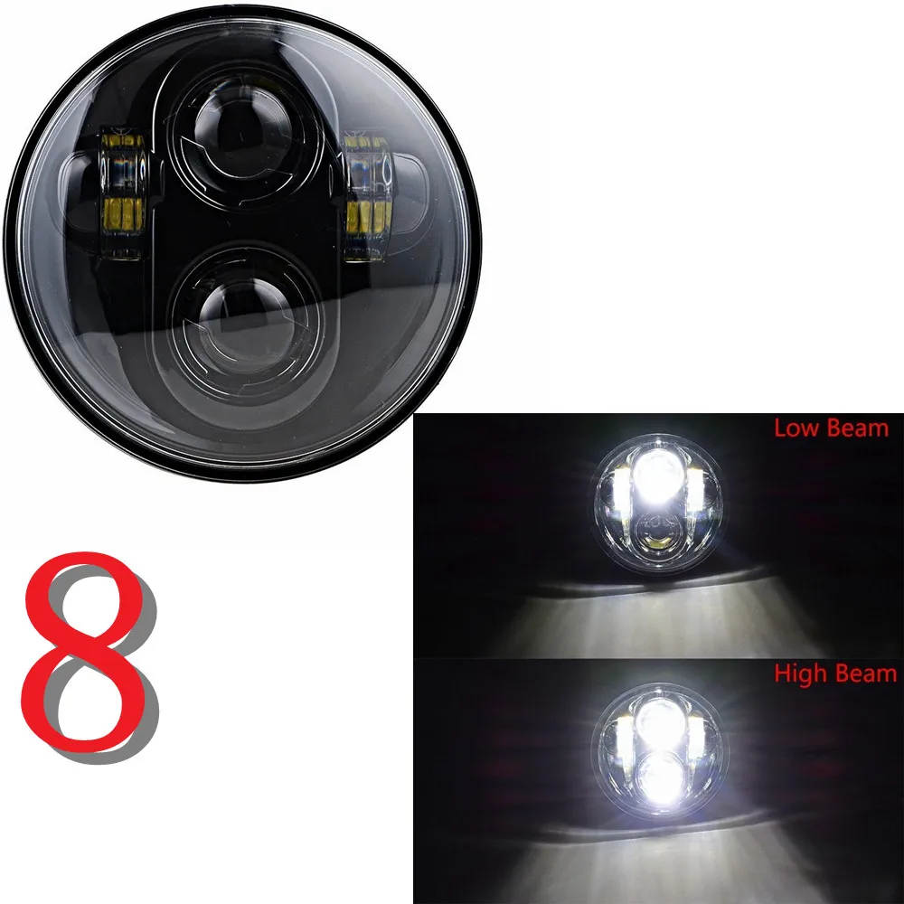 5-3/4 5,7" мотоциклетный проектор светодиодный фонарь и корпус алюминиевая крышка гриля для Sportster Dyna Iron 883 - Цвет: black