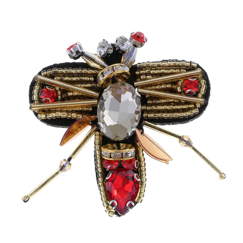 New Hot 3D Bee Rhinestone Applique Beads Patch Sewing DIY Craft Scrapbooking Embellishment Sewing Bag Garment Xmas Gift Decor
