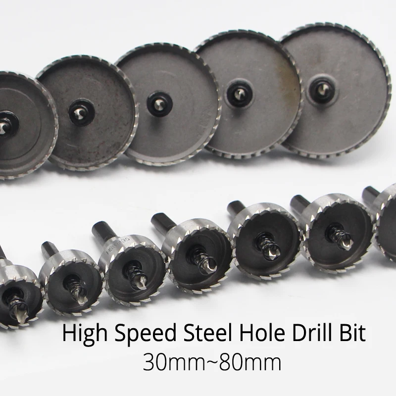 High Speed Steel Hole Drill Bit 30mm to 80mm Iron Plate Stainless Steel Hole Opener Metal Thin Plate Reaming