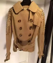 high quality women leather jacket,amazing rivet sleeve bomber winter jacket women,100% sheepskin coat amazing veste cuir femme