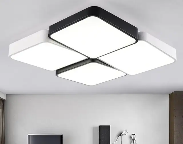 Plafoniere Led A Soffitto Moderno Dimmerabile : Designer metallo moderno led luci di soffitto bianco nero piazza