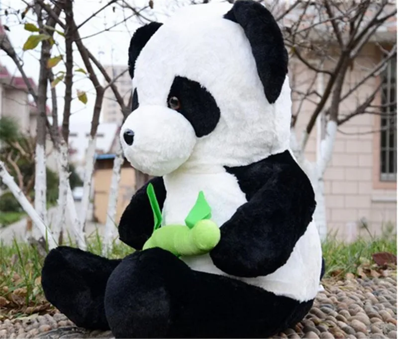 Fancytrader большой жира panda плюшевые игрушки гигантский мягкие Panda Холдинг Bamboo Куклы 39 дюймов для Детский подарок