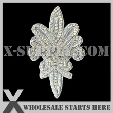 50 шт./лот) горный хрусталь аппликация железа на бисера патч для пользовательских свадебное платье украшения, X1-rat2240