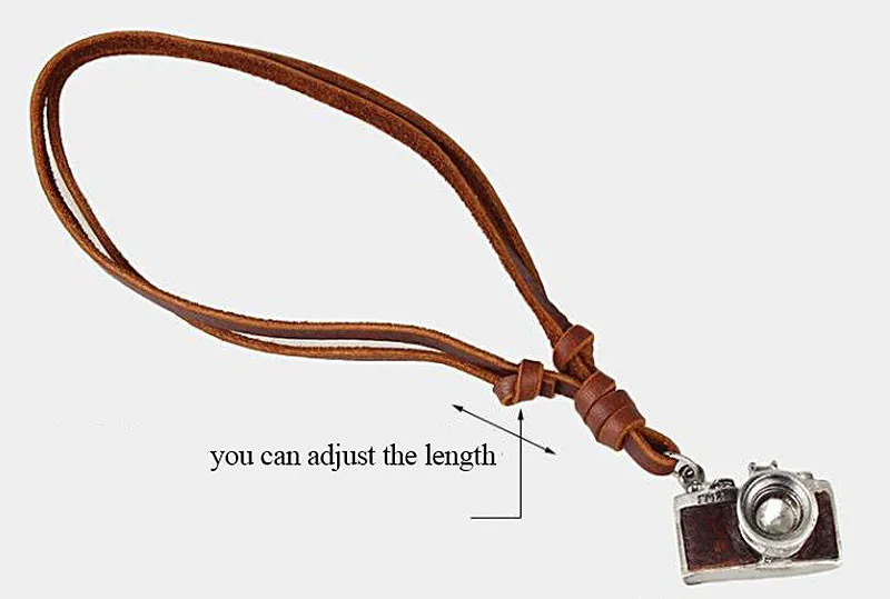 Fashion Men Necklace Pendant Jewelry Leather Necklace For Men Chain Male Collar Vintage Accessories (4)