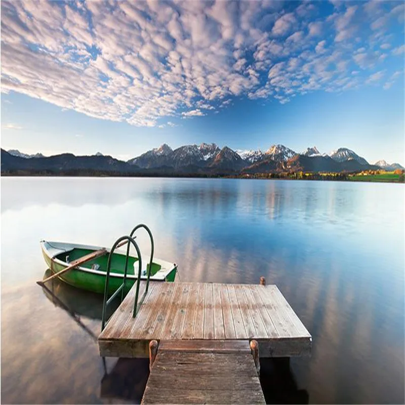 

beibehang papel de parede para quarto High quality silk cloth/ modern minimalist Alpine landscapes large mural wall paper