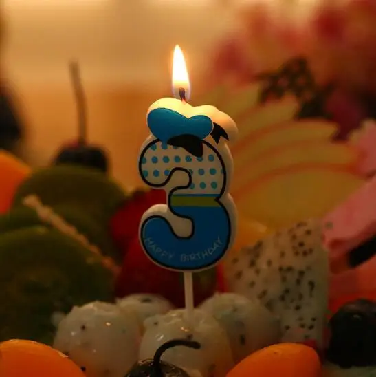 Цифры 0-9 Минни Маус Свеча День рождения свечи украшения с днем рождения Бабочка Дизайн Свеча 5 см/2 дюйма высота розовый Bl - Цвет: blue 3