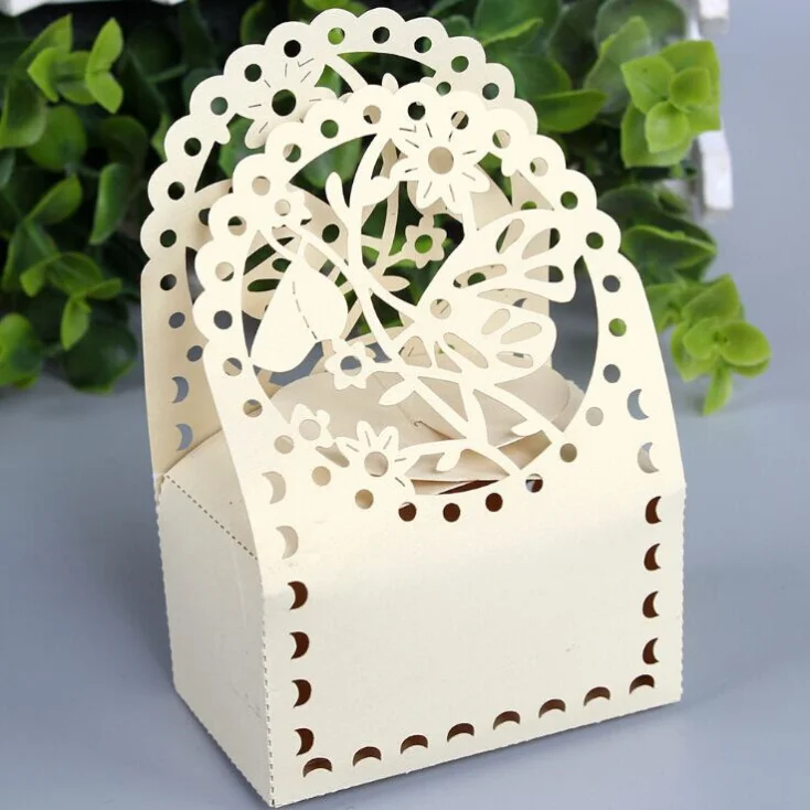 Image 50pcs Hot Sale Paper Cutting Butterfly Gift Candy Box Customized for Party Decoration Baby shower souvenir gift chocolate box