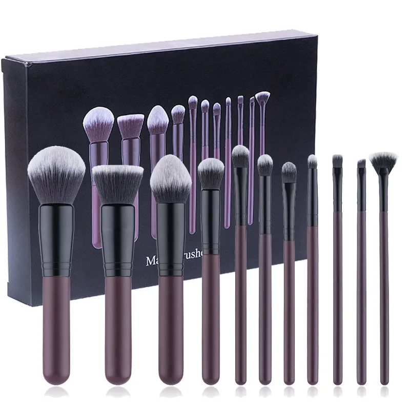 

New 11pcs Wine Red Makeup Brushes Set Fiber Hair Beauty Tools Makeup Tool Set Foundation Brush Brush Set Gift Set for Women