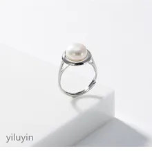 KJJEAXCMY boutique jewelry S925 pure silver ring, natural freshwater pearl, openings, simple personality, fashionable and versat kjjeaxcmy boutique jewelry s925 pure silver peony natural red agate retro personality opening lady ring finger ring