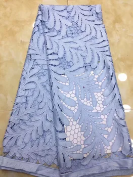

Latest African Guipure Lace Fabrics Embroidered High Quality Water Soluble Lace Double Color Cord Lace Fabric D145