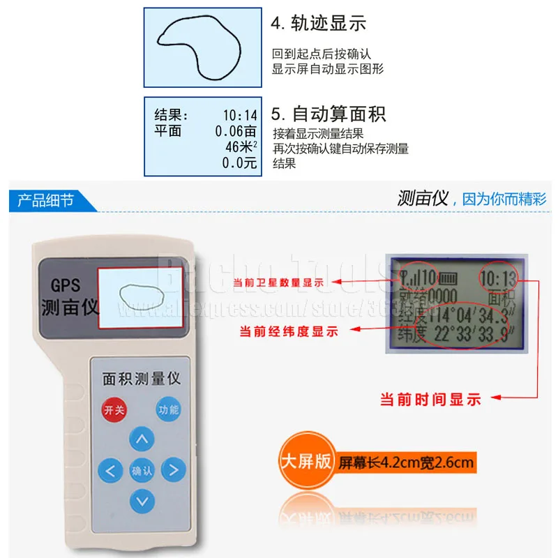 Высокоточный Измеритель площади акра измерительный прибор большой экранная лента траектория измерения площади акра gps acre метр