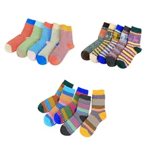 5 пар, женские носки, популярные, разнообразные, осенне-зимние, высококачественные, мягкие, теплые, женские, шерстяные носки, в этническом стиле, кашемировые