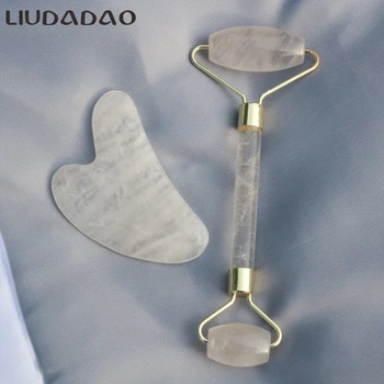 

Clear Crystal Face GUASHA Rollers Stone SPA Massager Beauty Care Skin Face Wands Massage Tools Rollers DropShipping