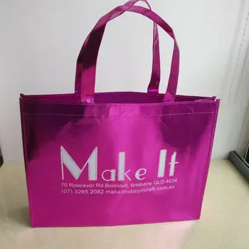 

500pcs/lot 30Hx40x10cm Custom Reusable Shiny Metallic Non Woven Shopping Bag Free Shipping for Gifts Clothes Packing Grocery Bag
