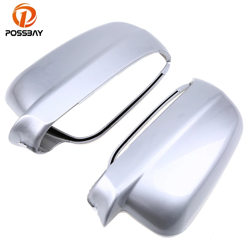 

POSSBAY Car Accessories for VW Golf R32 GTI Rabbit 2004 Car Side Mirror Cover Rearview Mirror Cover Trim Silver ABS Shells
