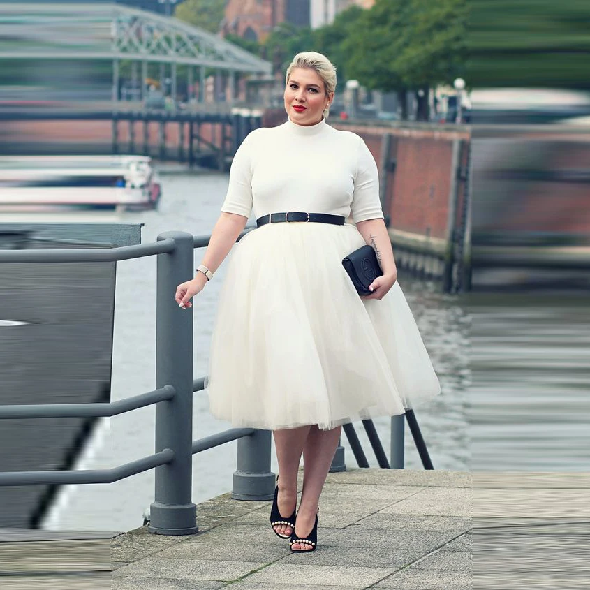 white tutu dress plus size