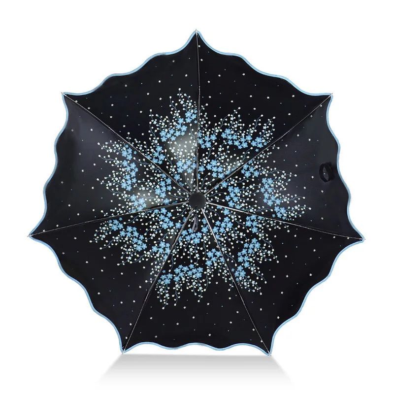 Женский зонтик принцесса романтическая вишня дизайн 3 Floding девушка зонт от солнца анти-УФ женские зонтики с принтами цветов