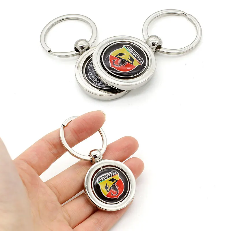 

Luluda Auto KeyRing For Ferrari Benz Amg abbs peugeot ABARTH Logo Metal KeyChain Badge Key Ring Emblem Key Holder Chain