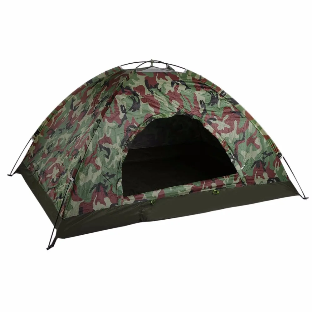 

Outdoor Portable Single Layer Camping Tent Camouflage 2 Person Waterproof Lightweight Beach Fishing Hunting Tent Wigwam
