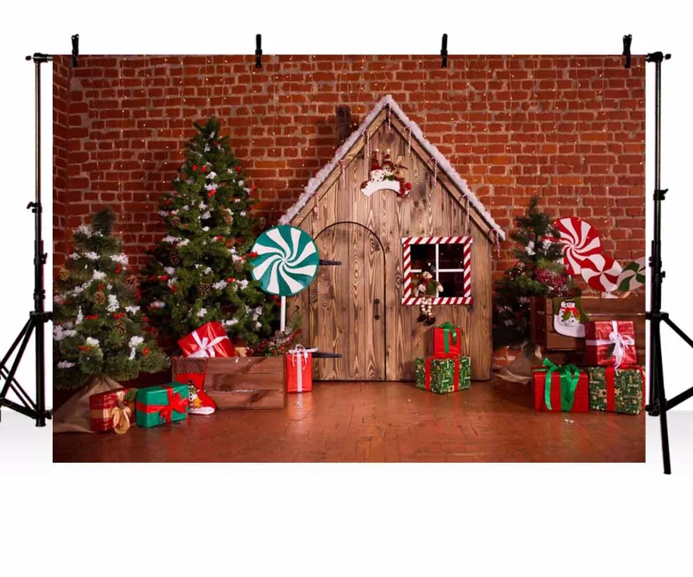 Christmas Backdrop Vinyl Photography Background Christmas Tree Gifts ...