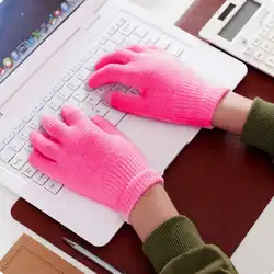 1 пара унисекс Зимние теплые емкостные вязаные перчатки грелка для рук для сенсорного экрана смартфон KNG88