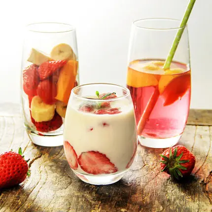 Houmaid drinkware смузи стекло прозрачное Овальный йогурт/Мусс/фруктовый сок/стеклянный стакан воды