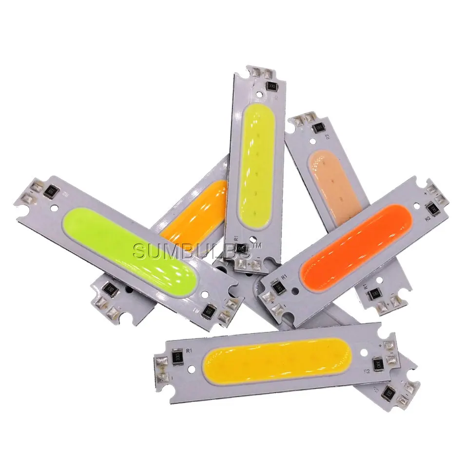 COB LED Module White Yellow Orange Green Blue Red Purple 60x15mm 2W DC 12V DIY LED Chip Matrix Lamp Bulb 60MM Lights (3)