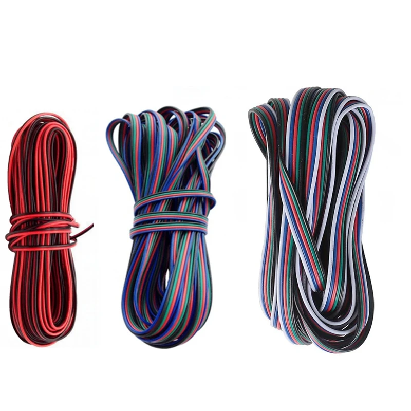 

2PIN 3PIN 4PIN 5PIN RGB RGBW extension cable cord Power wire adaptor 1M 5M 10M 20M 50M 22AWG