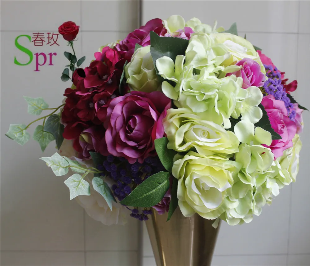 

SPR wedding table center flower ball wedding road lead artificial flore centerpiece wedding backdrop flower decoration