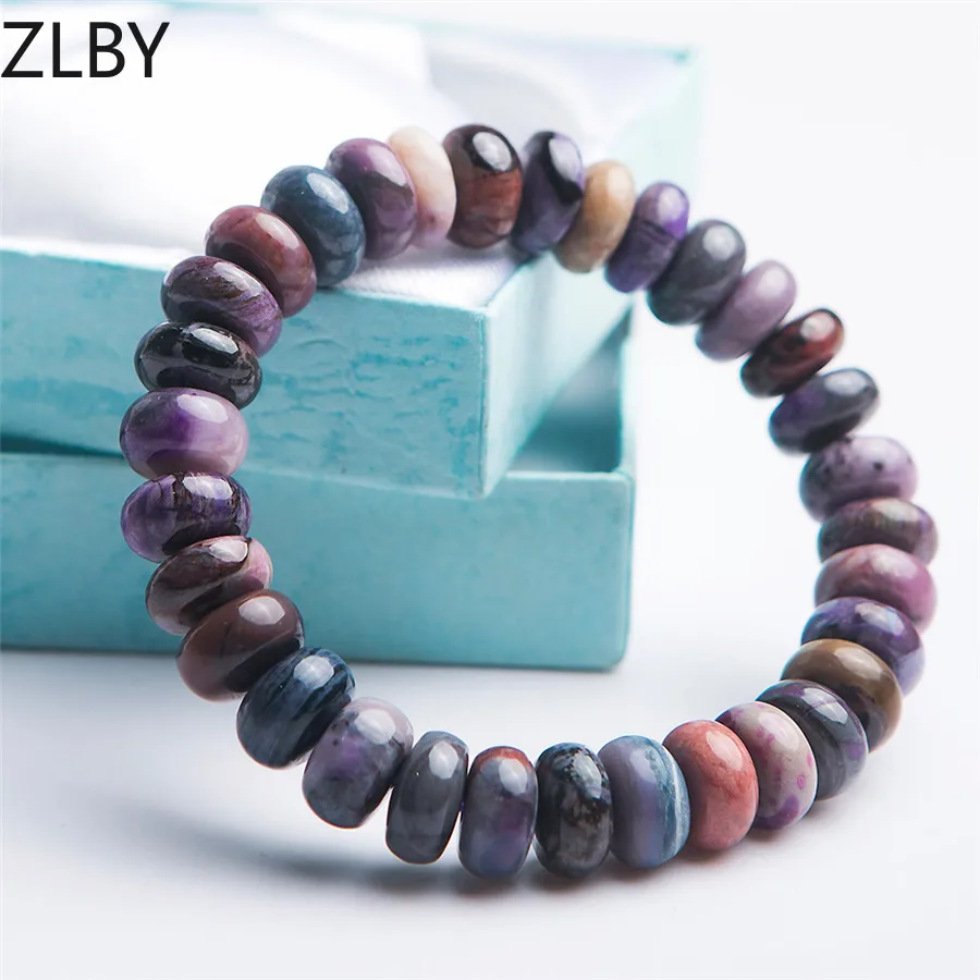 

Natural Sugilite South African Gems Crystal Bracelets For Women Men AAAAAA Stretch Fitness Abacus Bead Natural Stone Bracelet