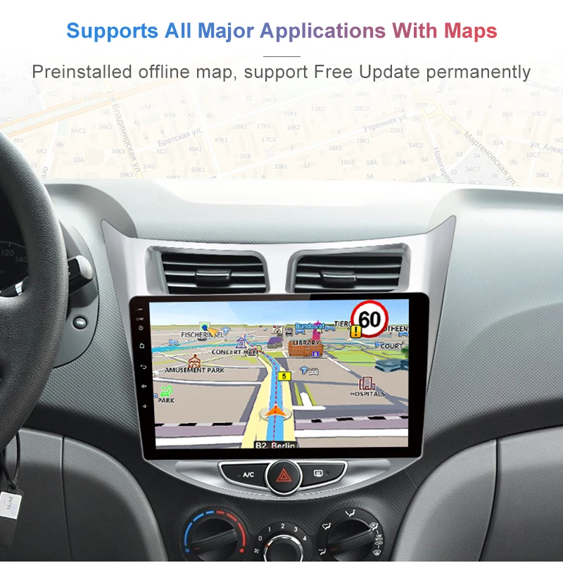 Best Junsun V1 2G+32G Android 8.1 For Hyundai Solaris Accent i25 2010-2016 Car Radio Multimedia Video Player Navigation GPS 2 din dvd 2